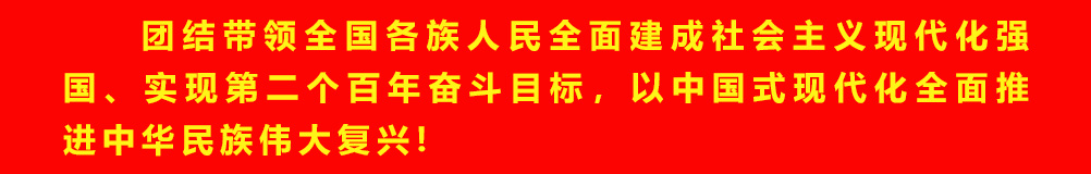 团结带领全国各族人民全面建成社会主义现代化强实现第二个百年奋斗目标，以中国式现代化全面推国、进中华民族伟大复兴!